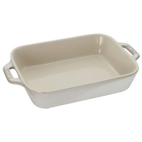 Форма для запекания 34 x 24 х 8 см прямоугольная с ручками слоновая кость  Staub &quot;Ceramics&quot; / 349778