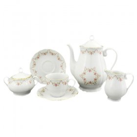 Кофейный сервиз на 6 персон 15 предметов  Leander &quot;Верона /Розовый цветок&quot; / 158137