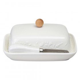 Масленка lefard flowers story с дер. кнопкой, ножом для масла 16,5*12,5*8 см / 363080