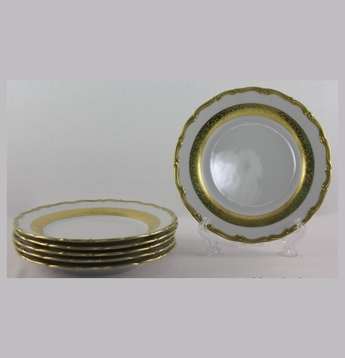 Набор тарелок 19 см 6 шт  Bohemia Porcelan Moritz Zdekauer 1810 s.r.o. &quot;Анжелика /Золотая лента&quot; / 013623