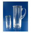 Набор для воды 7 предметов (кувшин 1,5 л + 6 стаканов)  Crystalex CZ s.r.o. &quot;Отводка золото&quot; синяя упаковка / 111412