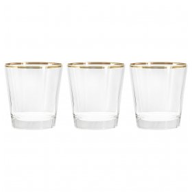 Стаканы для виски 365 мл 6 шт  Le Stelle &quot;Gemma /Отводка золото&quot; (подарочная упаковка) / 330083