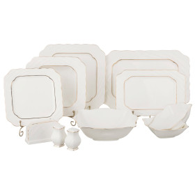 Столовый сервиз на 6 персон 26 предметов (без супника)  LEFARD &quot;Двойная золотая линия&quot; / 189192