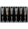Бокалы для шампанского 180 мл 6 шт разноцветные  Crystalex CZ s.r.o. &quot;Виктория /Цветочная фантазия&quot; / 088395