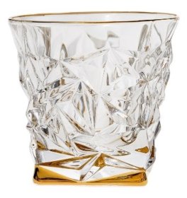 Стаканы для виски 350 мл 6 шт  Bohemia Jihlava &quot;Glacier /С золотом&quot; хрусталь Йиглава / 069109