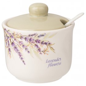 Сахарница 10 х 10 х 9,5 см с ложкой 300 мл  Agness &quot;душа прованса&quot; / 295129