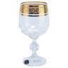 Бокалы для красного вина 230 мл 6 шт  Crystalite Bohemia "Клаудия /Цветочный узор на золоте" / 005658