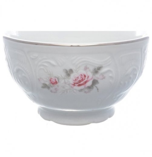 Пиала 13 см (540 мл) 1 шт н/н  Thun "Бернадотт /Серая роза /платина" / 208977 — 