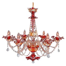 Люстра 6 рожковая хрусталь  Titania Lux "Титания Люкс /Лепка красная" / 009593
