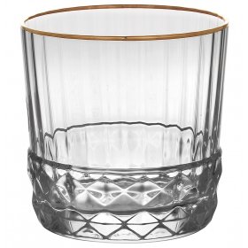 Стаканы для виски 370 мл 6 шт Bormioli Rocco "America '20s /Золотой ободок" / 307697