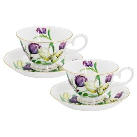 Набор чайных пар 180 мл 2 шт  Anna Lafarg Stechcol "Тюльпаны" (подарочная упаковка) / 340895