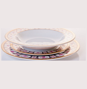 Набор тарелок 18 предметов (19, 23, 25 см)  Thun "Луиза /Плетистая роза" / 085969