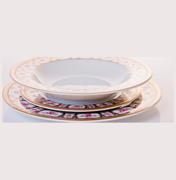 Набор тарелок 18 предметов (19, 23, 25 см)  Thun &quot;Луиза /Плетистая роза&quot; / 085969