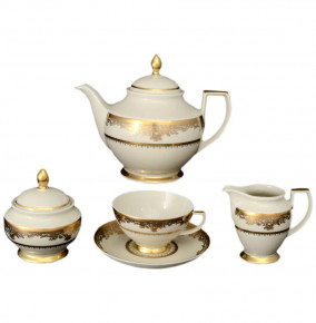 Чайный сервиз на 6 персон 15 предметов  Falkenporzellan "Золотое вдохновение /СК" / 043639