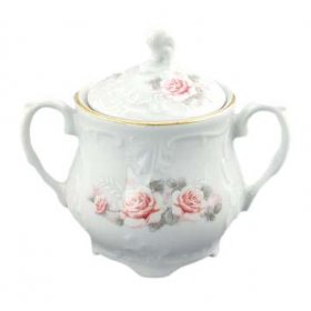 Сахарница 250 мл  Cmielow &quot;Рококо /577 /Серая роза /золото&quot; / 313055