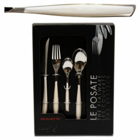 Столовые приборы 24 предмета на 6 персон белые  Bugatti "Бугатти /Гламур" / 013382