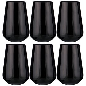 Стаканы для воды 380 мл 6 шт  Crystalex CZ s.r.o. &quot;Сандра /Чёрные&quot; / 196788