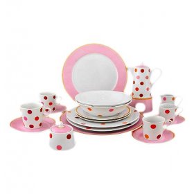 Набор посуды на 2 персоны 20 предметов Leander "Елизавета /Горох /розовый" / 158525