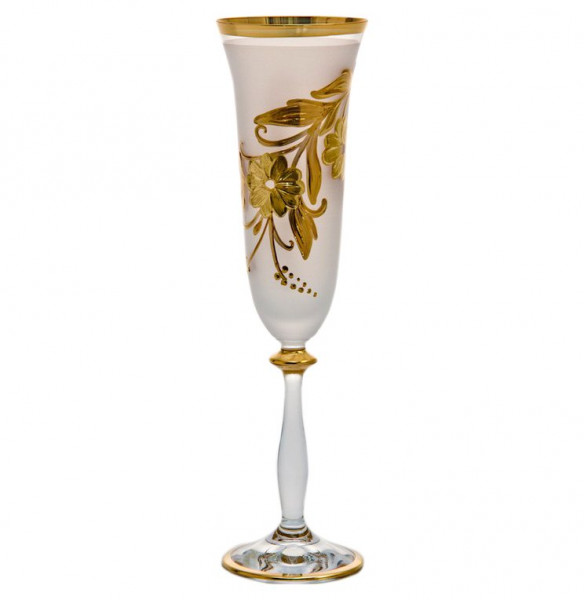 Бокалы для шампанского 190 мл 6 шт  Bohemia &quot;Анжела /Золотые цветы1&quot; / 021007