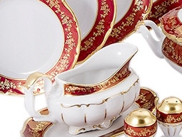 Соусник 400 мл  Bavarian Porcelain &quot;Мария-Тереза /Барокко Красный&quot; / 211855
