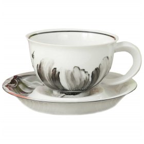 Чайная пара 350 мл 1 шт чёрная  Leander &quot;Келт /Цветочная коллекция&quot; 2 / 158532