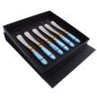 Столовые приборы 6 предметов Ножи для масла  Domus Design &quot;D&amp;D /Виктория&quot; небесно-голубая ручка / 201541
