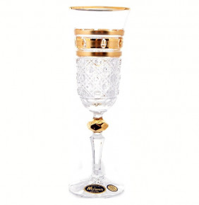 Бокалы для шампанского 150 мл 6 шт  Mclassic "Хрусталь /Золотые окошки 4" / 125458