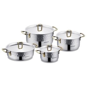 Набор кастрюль 8 предметов (1,8 л, 3,4 л, 5,3 л, 3,5 л) Korkmaz "Erna Gold" / 342630
