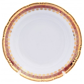 Блюдо 31 см круглое глубокое  Thun &quot;Констанция /Малиновая полоса с золотом&quot; / 149813