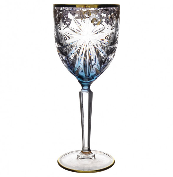 Бокалы для белого вина 270 мл 6 шт  RCR Cristalleria Italiana SpA &quot;Timon /Oasis/Золото&quot; синее дно / 284818