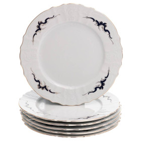 Набор тарелок 27 см 6 шт  Thun &quot;Бернадотт /Синие вензеля /золото&quot; / 254153