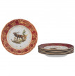 Набор тарелок 19 см 6 шт  Royal Czech Porcelain &quot;Фредерика /Охота красная&quot; / 088755