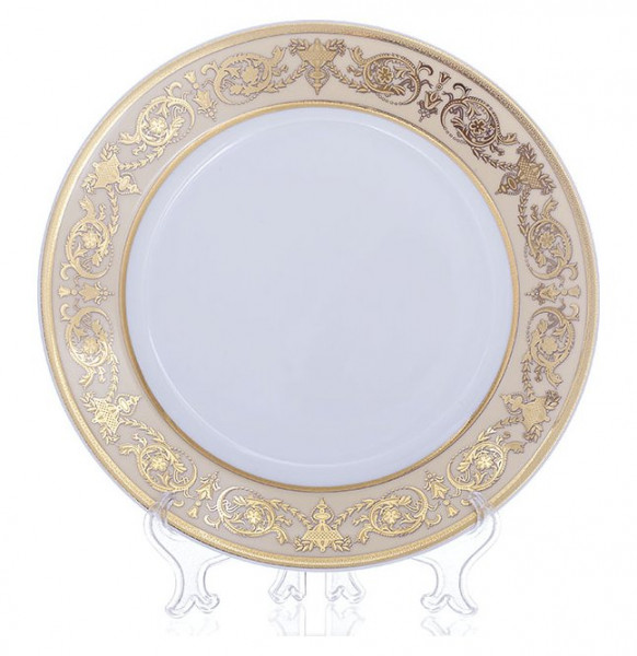 Набор тарелок 19 см 6 шт  Bavarian Porcelain &quot;Александрия /Золотой узор на бежевом&quot; / 070713