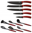 Набор кухонных ножей и аксессуаров на подставке 12 предметов  Berlinger Haus &quot;Burgundy Metallic Line&quot; / 280775