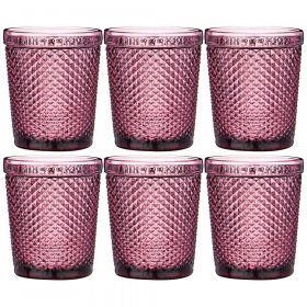 Стаканы для виски 280 мл 6 шт розовые LEFARD "Гранат /Muza color" / 220742