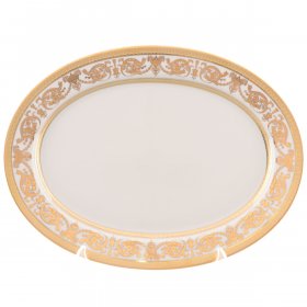 Блюдо 36 см овальное  Falkenporzellan &quot;Констанц /Императорское крем. /золото&quot; / 159976