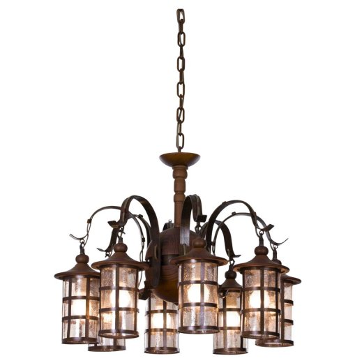 Светильник 8 рожковый из дерева Фонарь 3 / 304674 — 