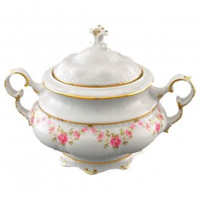 Сахарница 150 мл с ручками  Leander &quot;Соната /Розовый цветок&quot; / 159172