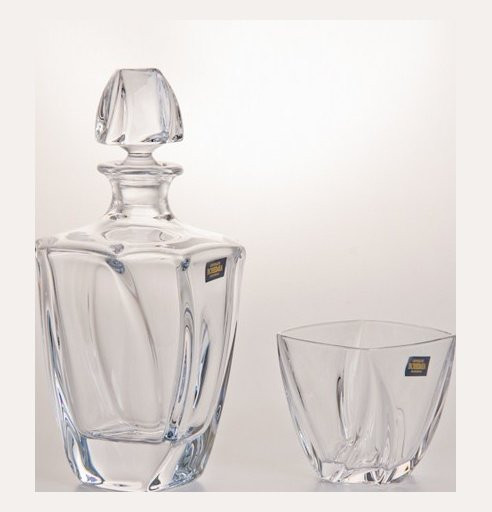Набор для виски 7 предметов (графин 700 мл + 6 стаканов по 300 мл)  Crystalite Bohemia &quot;Нептун /Без декора&quot; / 037011