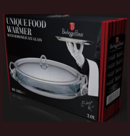 Мармит 34 х 23 см овальный 3 л с подносом  Berlinger Haus &quot;FOOD WARMERS LINE /Quick Snap Line&quot;  / 117237