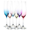 Бокалы для шампанского 190 мл 6 шт  Crystalex CZ s.r.o. "Виола /Оптика /Разноцветное дно" / 246577