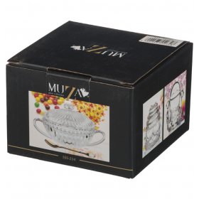 Сахарница с ложкой 110 мл. 13*9.5 см. высота=7 см. коллекция muza (кор=36шт.) / 270706