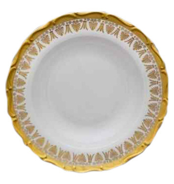 Блюдо 30 см круглое  Bohemia Porcelan Moritz Zdekauer 1810 s.r.o. &quot;Анжелика /Золотые узоры&quot; / 010875