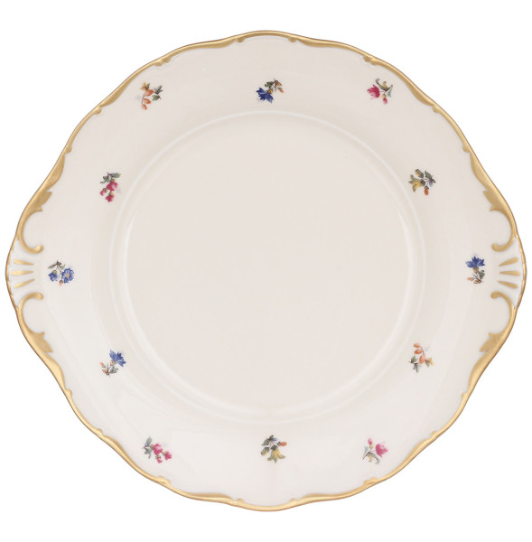 Пирожковая тарелка 27 см  Leander &quot;Офелия /3051 /Мелкие цветы /золото /СК&quot; / 313619