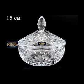 Ваза для конфет 15 см с крышкой  Crystalite Bohemia &quot;Tаурус /Без декора&quot; / 075300