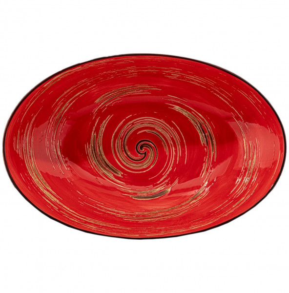 Салатник 25 х 16,5 х 6 см овальный красный  Wilmax &quot;Spiral&quot; / 261570