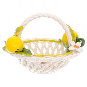 Корзина 20 см декоративная круглая  Orgia &quot;Лимоны&quot; / 246696