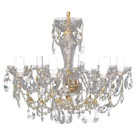 Люстра 8 рожковая белые плафоны /хрусталь  Bydzov &quot;Биджов&quot; / 004323