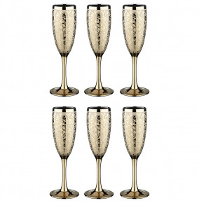Бокалы для шампанского 170 мл 6 шт  LEFARD "Золотой либерти" / 235186