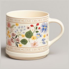 Кружка 390 мл с крышкой  LEFARD &quot;Love grows here&quot; / 370619